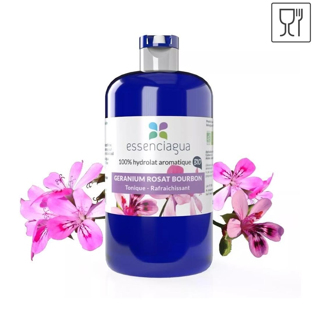 Essenciagua Bourbon Rose Geranium Organic Hydrosol, 250ml - Elliotti
