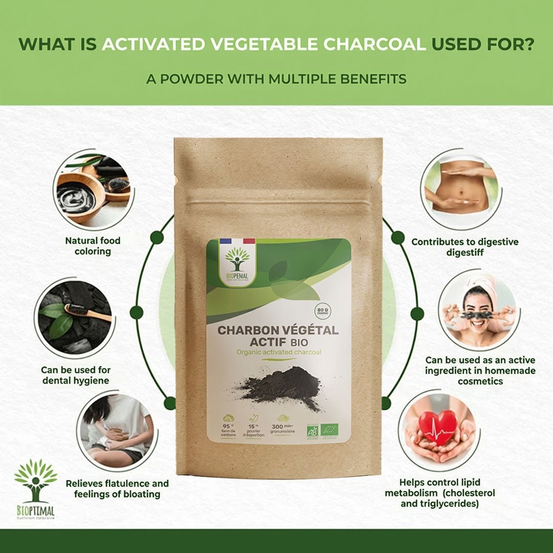 Bioptimal Charcoal Organic Powder, 50g - Elliotti