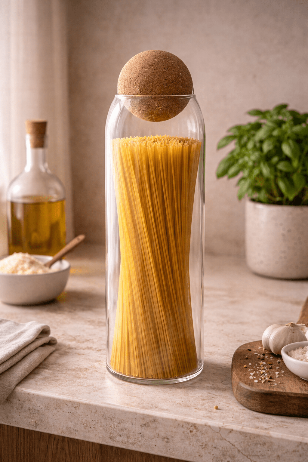 AW Artisan Glass jar with cork ball - 25 cm - Elliotti