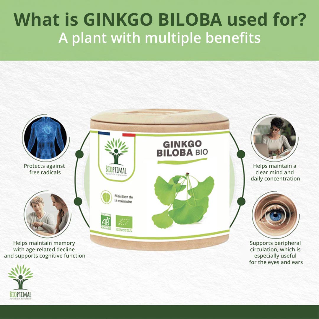 Bioptimal Organic Ginkgo Biloba, 60 capsules - Elliotti