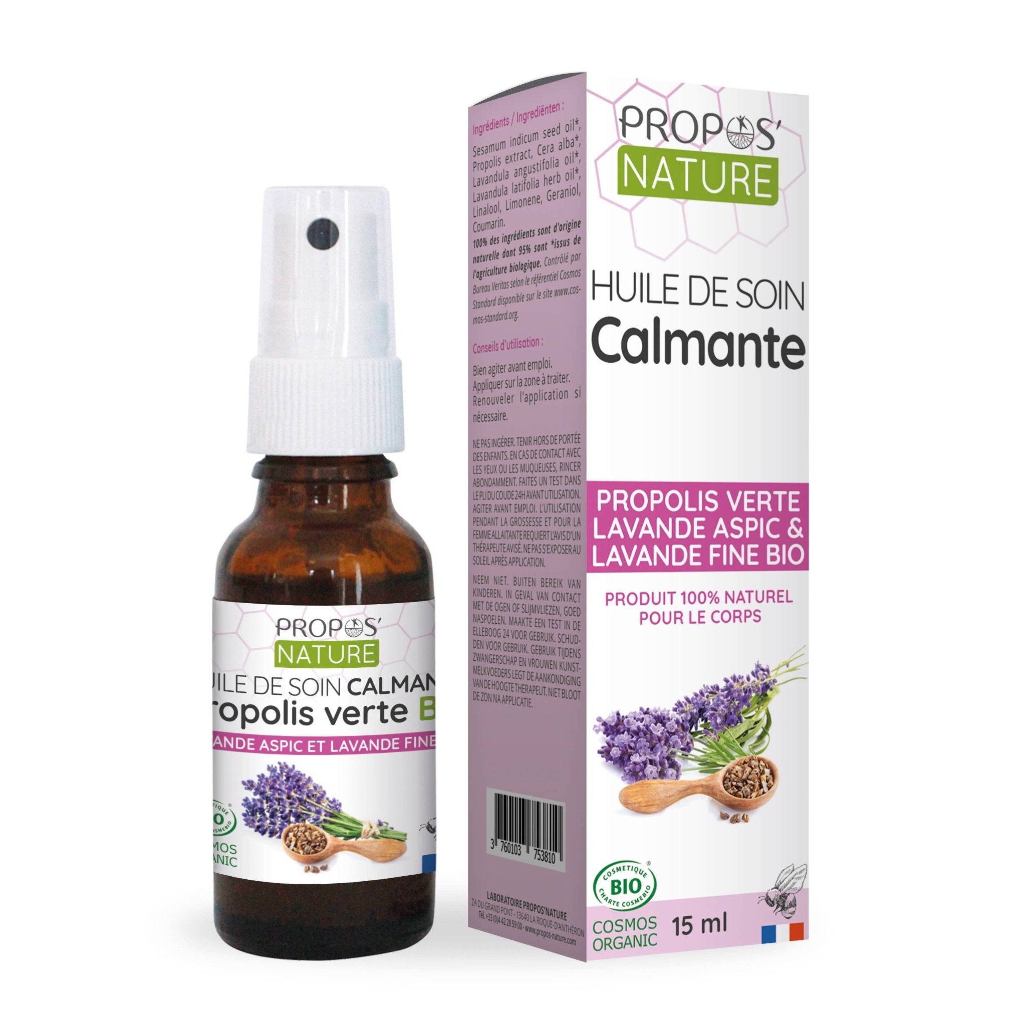 Propos'Nature Organic Soothing Oil for Insect Bites - Propolis & Lavender - 15ml - Elliotti