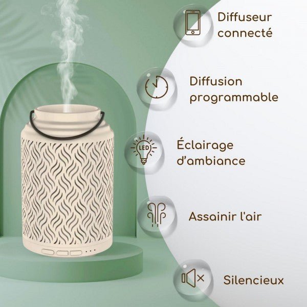 Zen Arome Venise Connected Ultrasonic Diffuser – Smart Home Compatible (Google & Alexa) - Elliotti