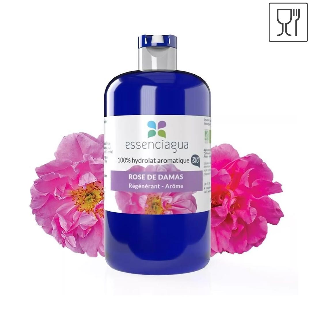 Essenciagua Damascus Rose Organic Hydrosol, 250ml - Elliotti