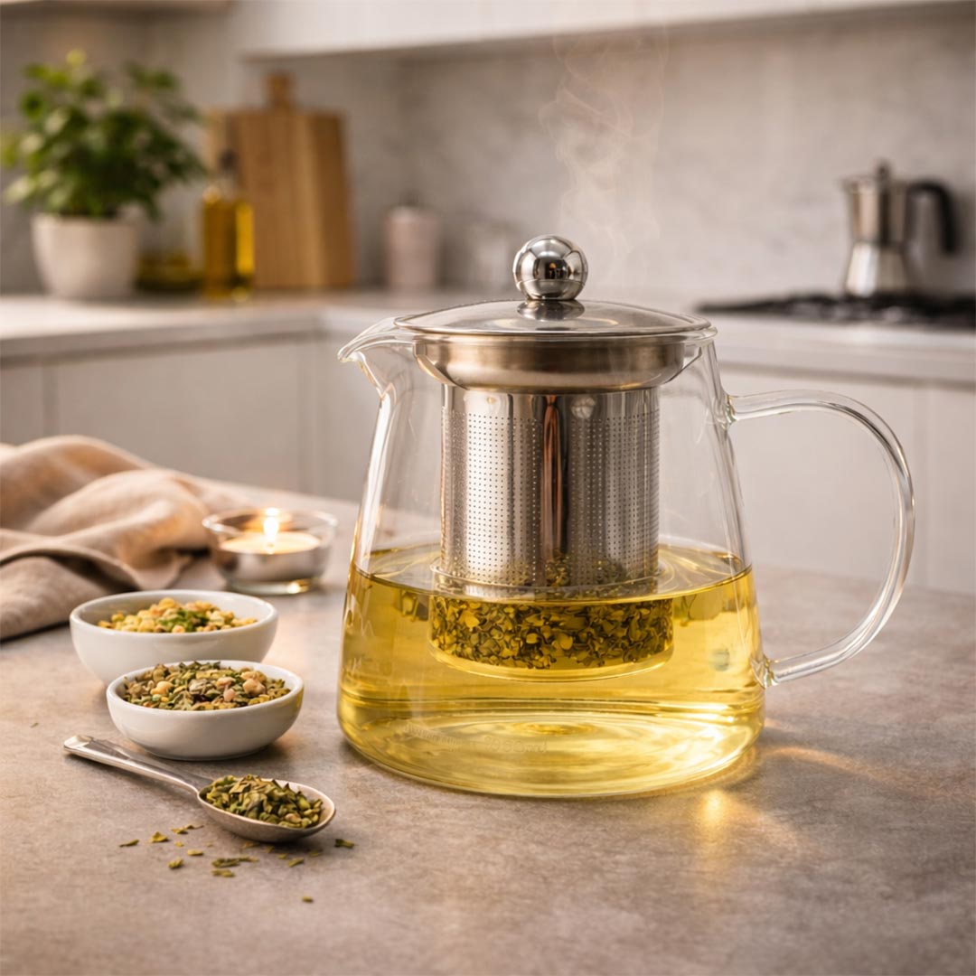 AW Artisan Glass teapot with infuser - Jar shape - 950ml - Elliotti