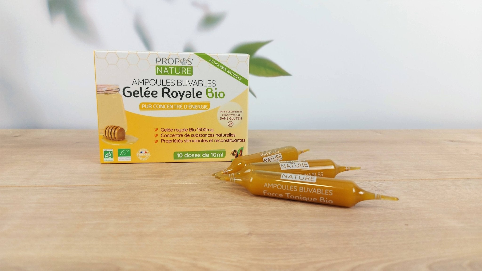 Propos'Nature Organic Royal Jelly - 1500 mg (certified organic) - 10 x 10ml ampoules - Elliotti