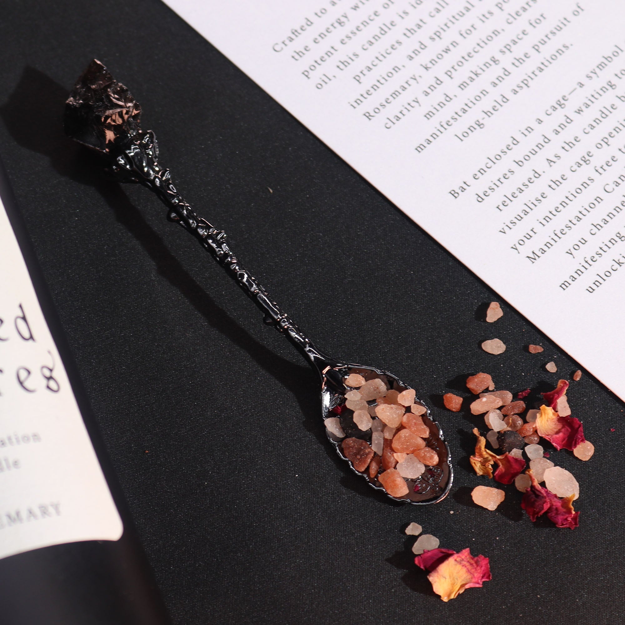 AW Artisan Spoons with Gemstones - Set of 7 Natural Crystal Spoons for Incense, Herbs & Intentional Rituals - Elliotti