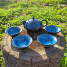 AW Artisan Traditional Chinese Ceramic Teapot Set - Blue Tones, 200ml - Elliotti