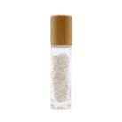 AW Artisan Gemstone Essential Oil Roller Bottle - Rock Quartz, Wooden Lid - Elliotti